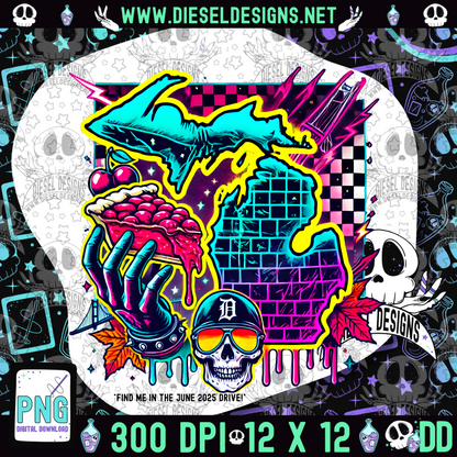 Michigan Checkered PNG  | 300 DPI | Transparent PNG | Digital File Only