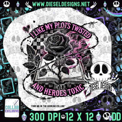 I Like My Plots Twisted Pink PNG  | 300 DPI | Transparent PNG | Digital File Only