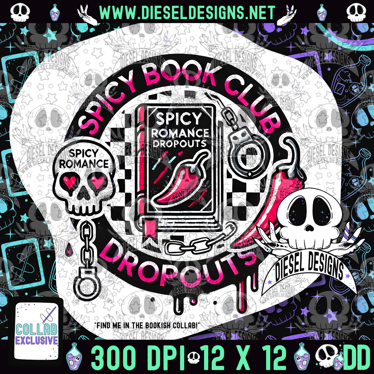Spicy Bookclub Dropout PNG  | 300 DPI | Transparent PNG | Digital File Only