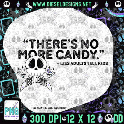 There's No More Candy PNG  | 300 DPI | Transparent PNG | Digital File Only
