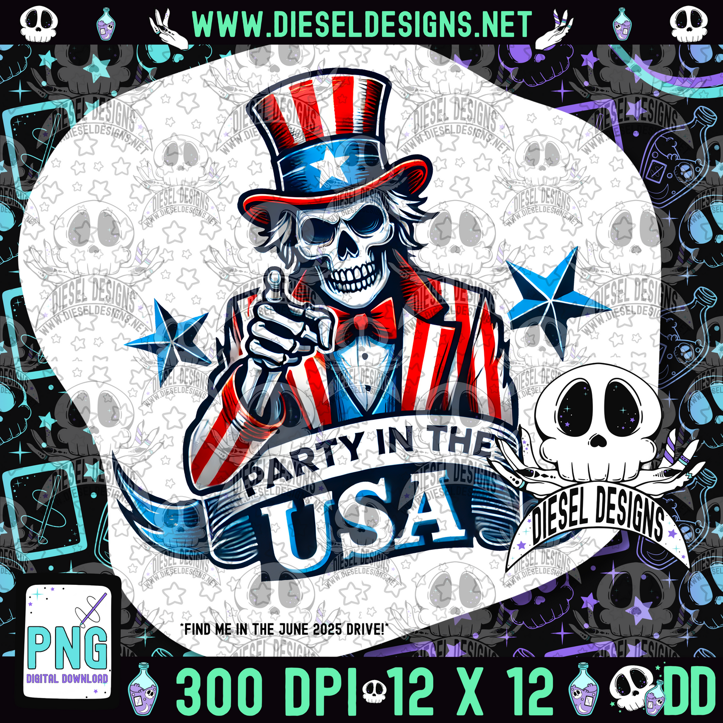 Skellies Want YOU to Party PNG  | 300 DPI | Transparent PNG | Digital File Only