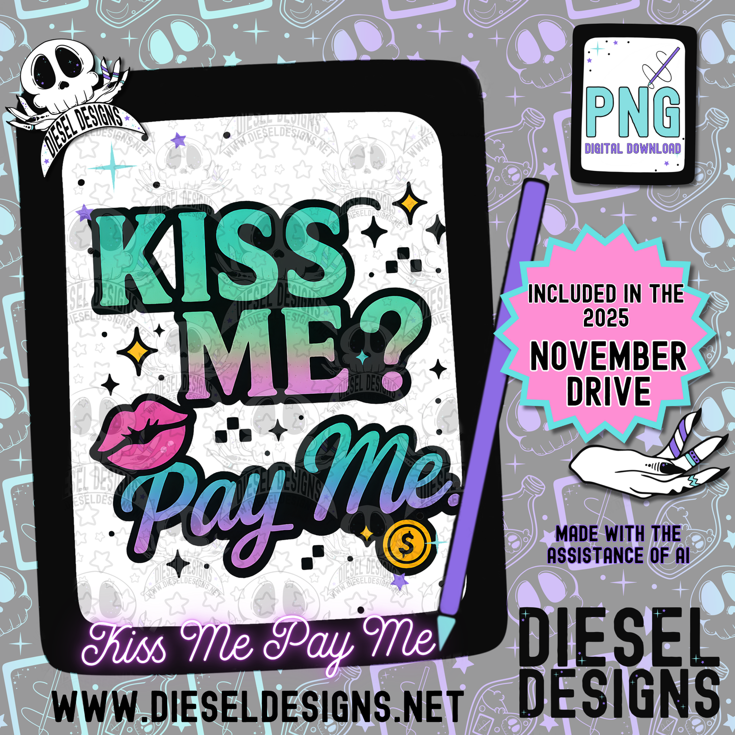 November 2025 Monthly Google Drives | 300 DPI | Transparent PNG | Seamless | Tumbler Wraps | Clipart