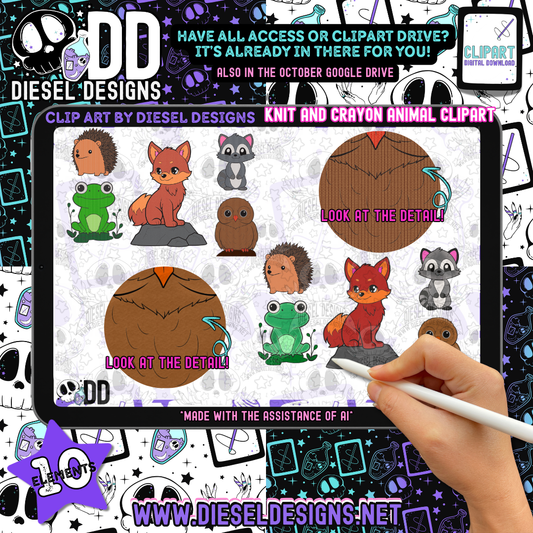 Cute Animals Clipart & Elements Set of 10 | 300 DPI | Transparent PNG | Clipart & Elements |