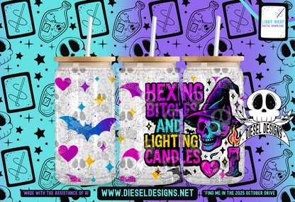 Hexing Bitches And Lighting Candles LIBBY WRAP | 300 DPI PNG | 16 oz Libby Wrap | Digital File Only
