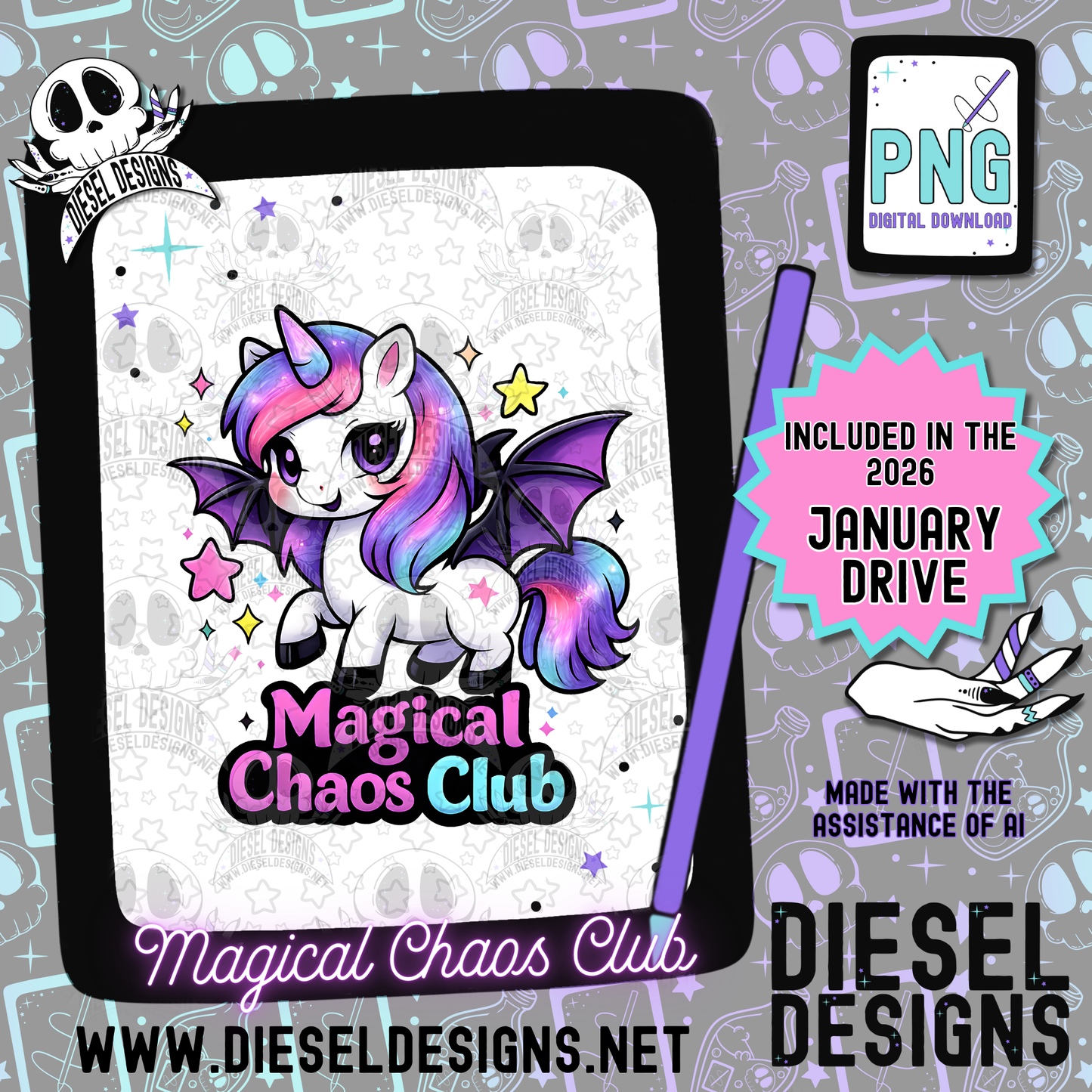 Magical Chaos Club PNG  | 300 DPI | Transparent PNG | Digital File Only