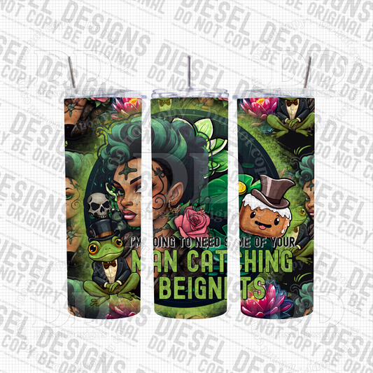 Man catching beignets V.2 | 20oz. Tumbler Wrap | 300 DPI | Digital File Only