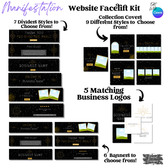 Manifestation Website Kits | Website Kits | Editable graphics included (Copy)