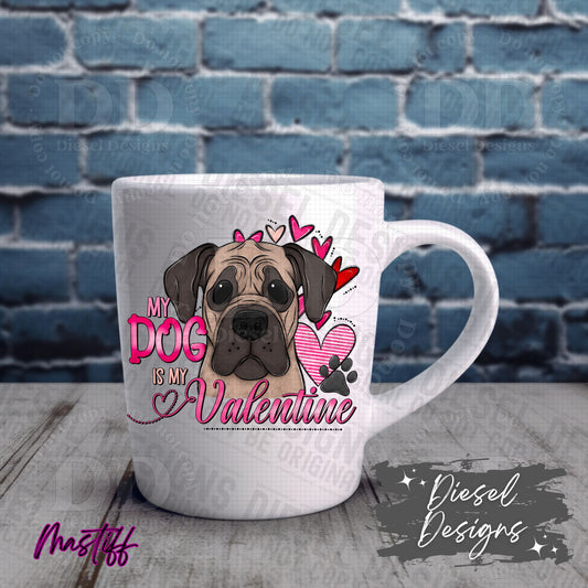 Valentine Dog - Mastiff | 300 DPI | Transparent PNG | Digital File Only
