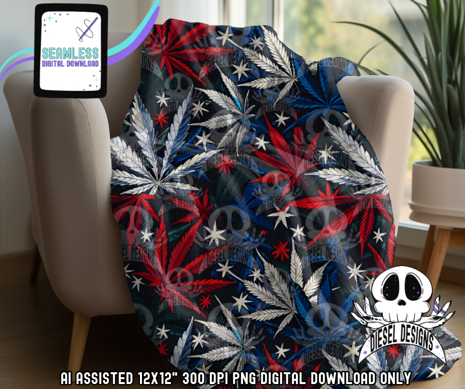 4th of July 420 Seamless | Seamless File | 300 DPI | 12" x 12" | Digital File only