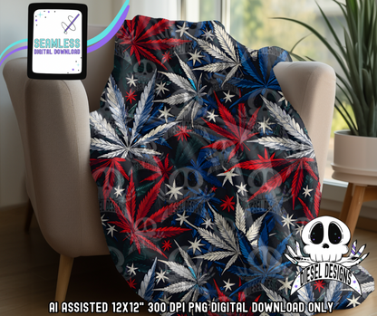 4th of July 420 Seamless | Seamless File | 300 DPI | 12" x 12" | Digital File only