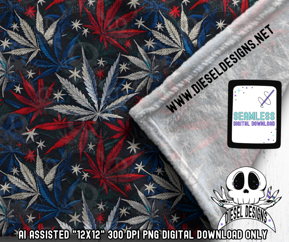 4th of July 420 Seamless | Seamless File | 300 DPI | 12" x 12" | Digital File only