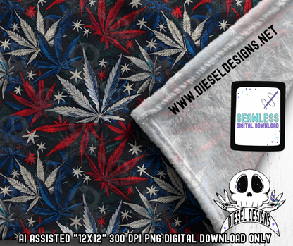 4th of July 420 Seamless | Seamless File | 300 DPI | 12" x 12" | Digital File only