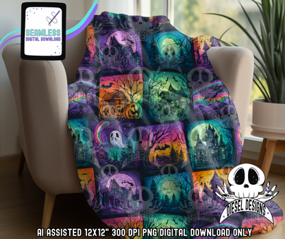 Rainbow Haunts V5 Seamless | Seamless File | 300 DPI | 12" x 12" | Digital File only