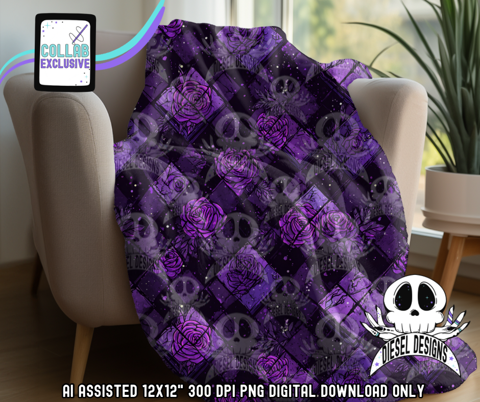 Stained Glass Roses Seamless | Seamless File | 300 DPI | 12" x 12" | Digital File only