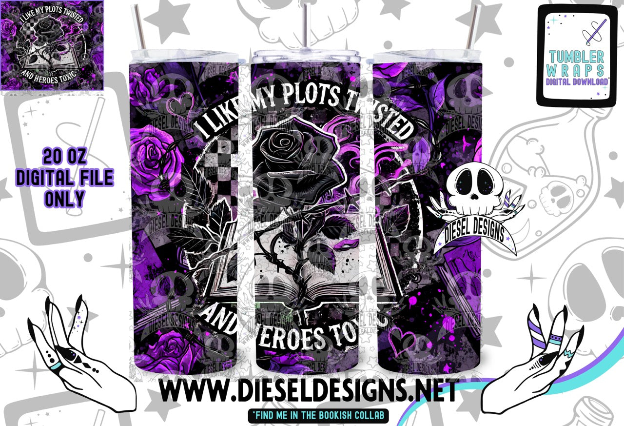 I Like My Plots Twisted Tumbler | 20oz. Tumbler Wrap | 300 DPI | Digital File Only