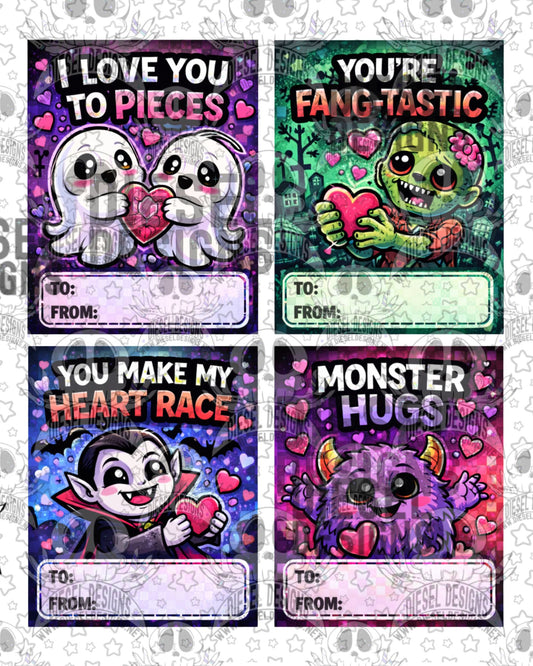 Monsters Printable Valentine’s Day Cards for Kids – Reusable Classroom Valentines, Instant Download DIY Party Exchange Cards
