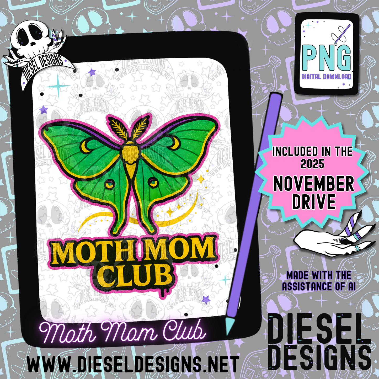 November 2025 Monthly Google Drives | 300 DPI | Transparent PNG | Seamless | Tumbler Wraps | Clipart