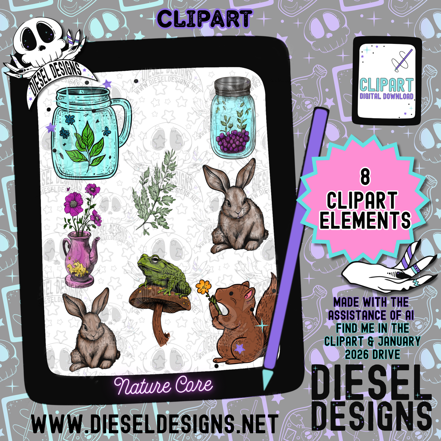 January 2026 Monthly Google Drives | 300 DPI | Transparent PNG | Seamless | Tumbler Wraps | Clipart