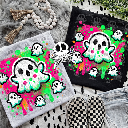 Neon Ghosts PNG  | 300 DPI | Transparent PNG | Digital File Only