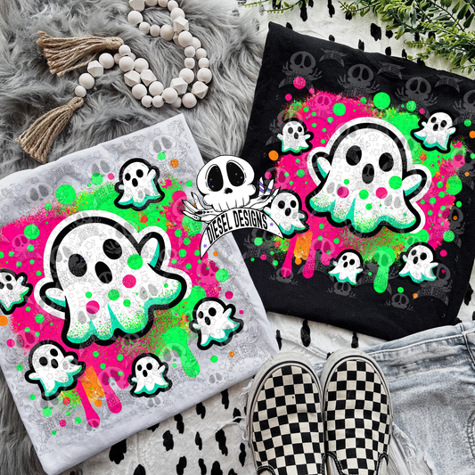 Neon Ghosts PNG  | 300 DPI | Transparent PNG | Digital File Only
