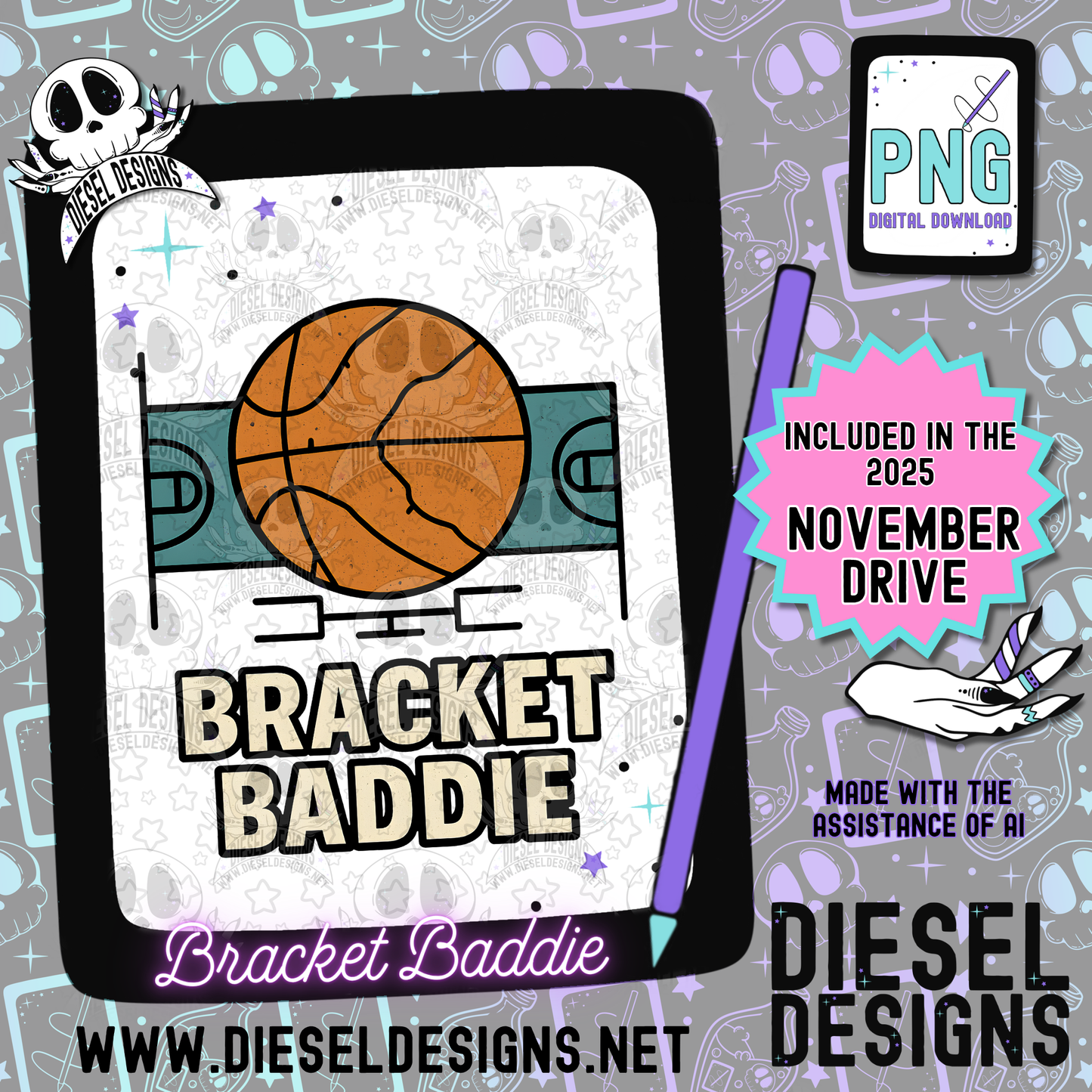Bracket Baddie PNG  | 300 DPI | Transparent PNG | Digital File Only