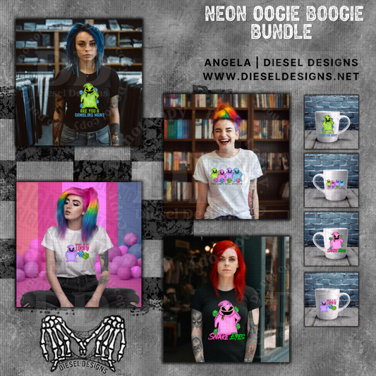 Neon Oogie Bundle | 26 files | 300 DPI | PNG | Seamless | Tumbler Wraps