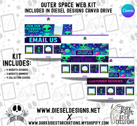 Outerspace Website Kit | Website Kits | Editable graphics included | Edit In Canva