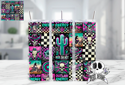 Outlaw Energy Tumbler | 20oz. Tumbler Wrap | 300 DPI | Digital File Only