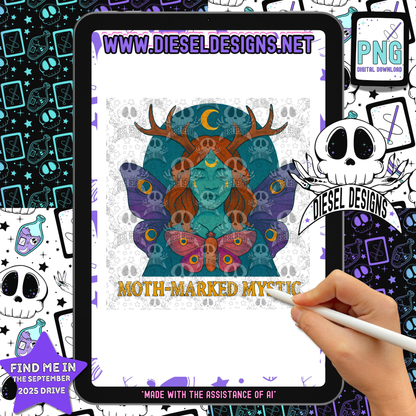 Moth Marked Mystic PNG  | 300 DPI | Transparent PNG | Digital File Only