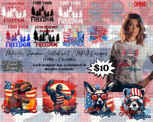 Patriotic Summer | 300 DPI | PNG | Seamless | Tumbler Wraps | Collab | Digital File Only