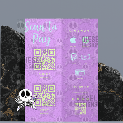 Pretty Pastel Purple Scan To Pay | Printable Files | Canva Editable graphics included | Scan to Pay |  Let's Connect