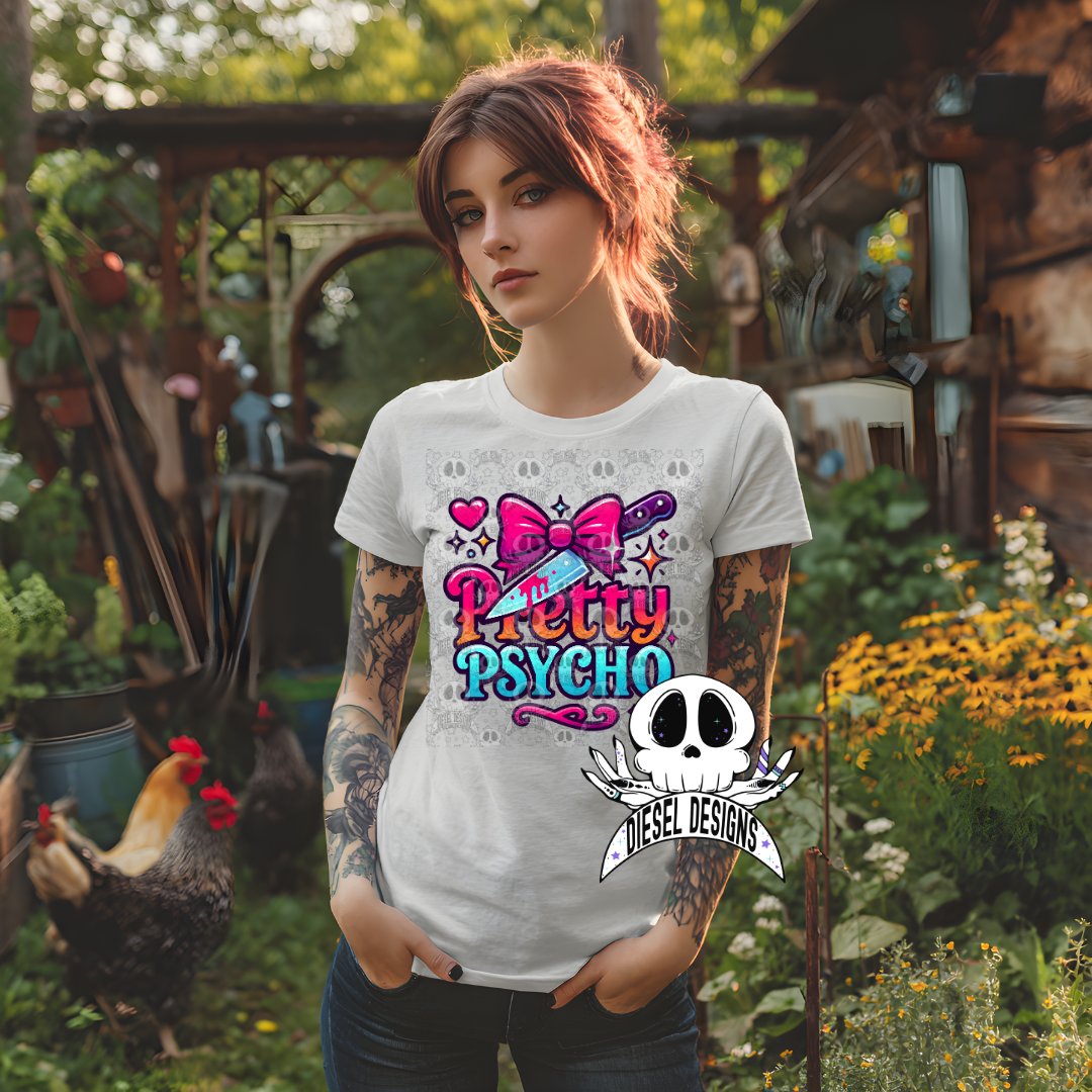 Pretty Psycho V1 PNG  | 300 DPI | Transparent PNG | Digital File Only