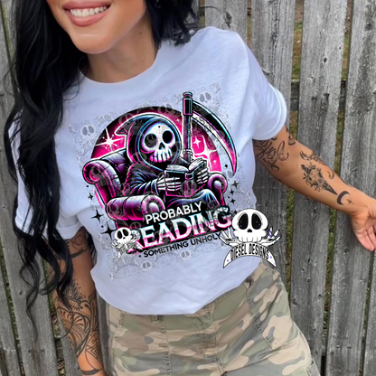 Probably Reading Something Unholy PNG  | 300 DPI | Transparent PNG | Digital File Only