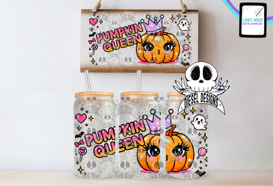 Pumpkin Queen LIBBY WRAP | 300 DPI PNG | 16 oz Libby Wrap | Digital File Only