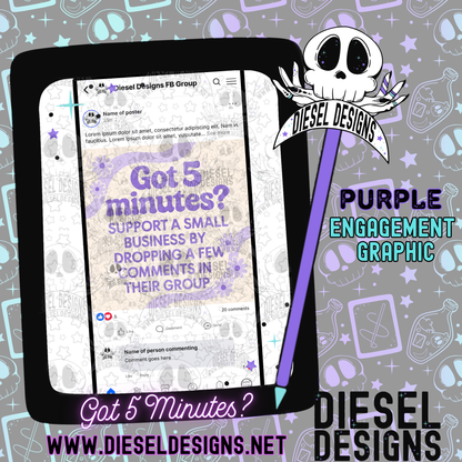 Got 5 Minutes? Purple | Digital Engagement Graphic for Small Business Owners & Facebook Groups