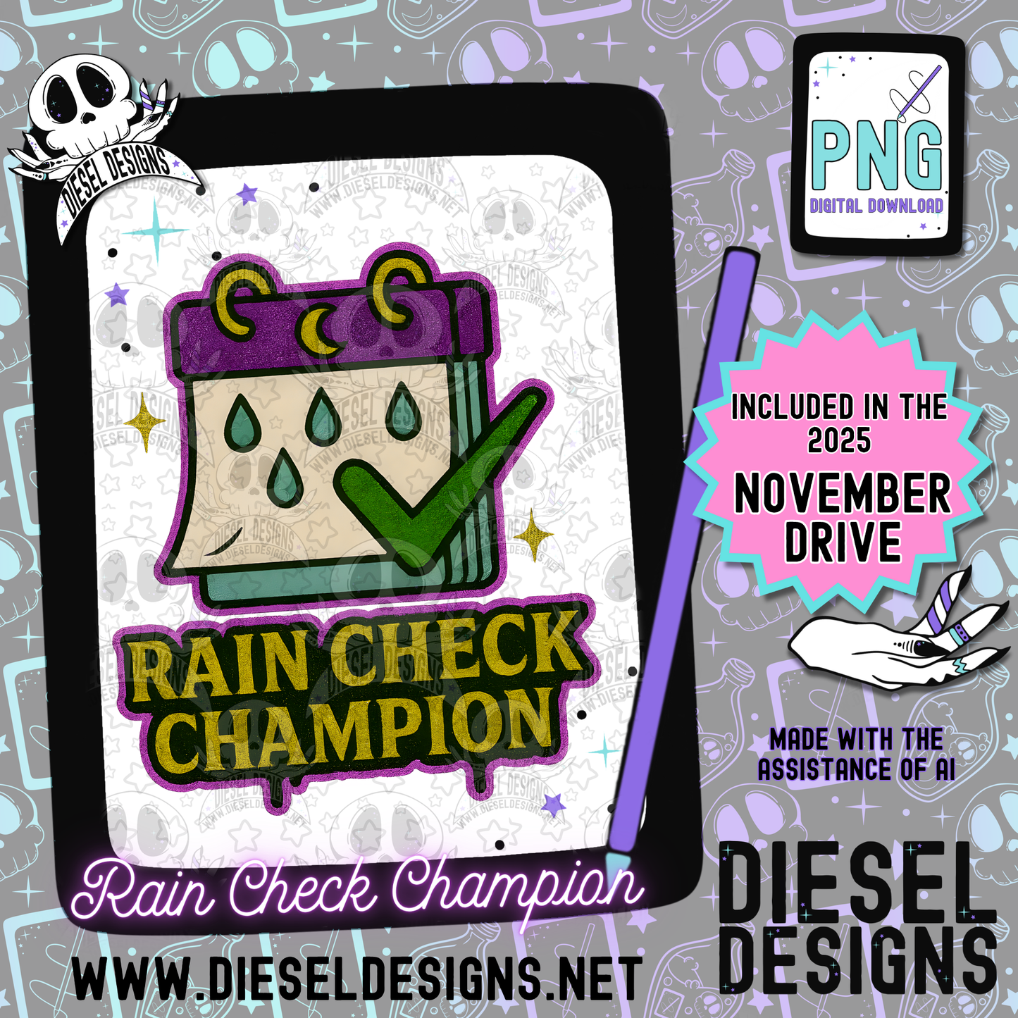 November 2025 Monthly Google Drives | 300 DPI | Transparent PNG | Seamless | Tumbler Wraps | Clipart