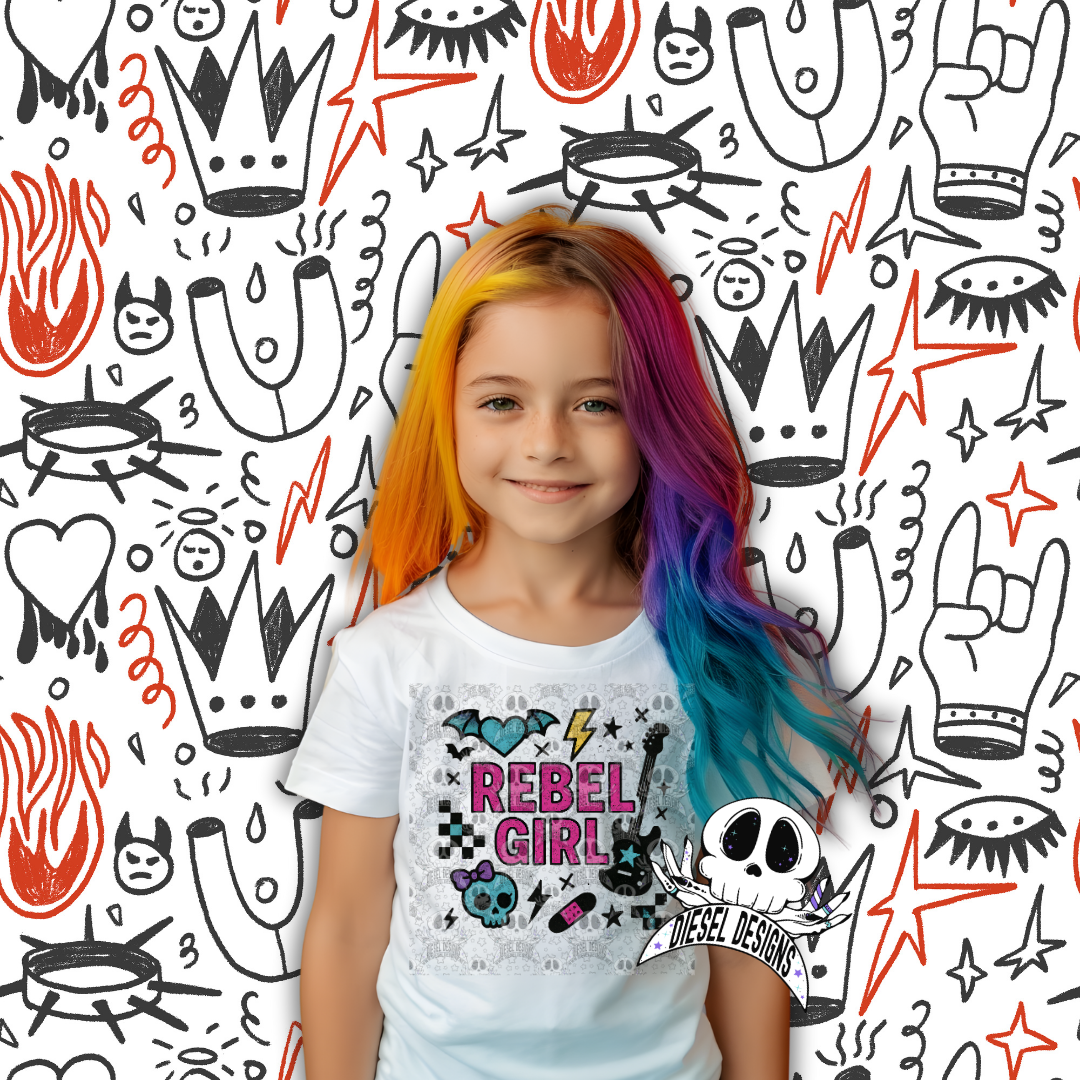 Punk Rock Bundle- Girl Designs  | 300 DPI | Transparent PNG | Digital File Only | Bundle