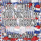 Red, White & Blue Bundle | 300 DPI | PNG | Seamless | Tumbler Wraps | Libby Wraps |