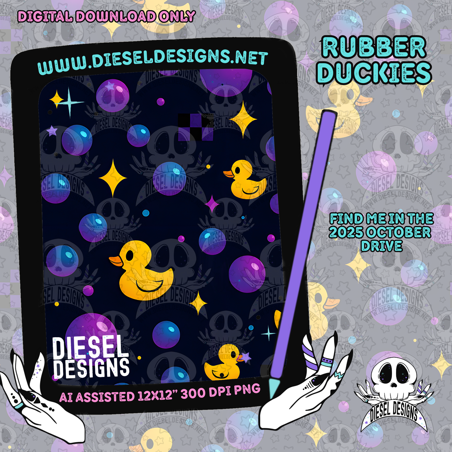 Rubber Duckies Seamless | Seamless File | 300 DPI | 12" x 12" | Digital File only