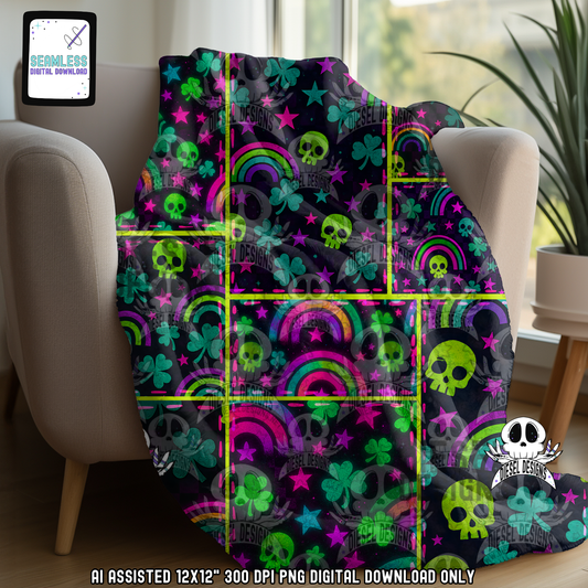 Clover Patchwork Seamless | Seamless File | 300 DPI | 12" x 12" | Digital File only