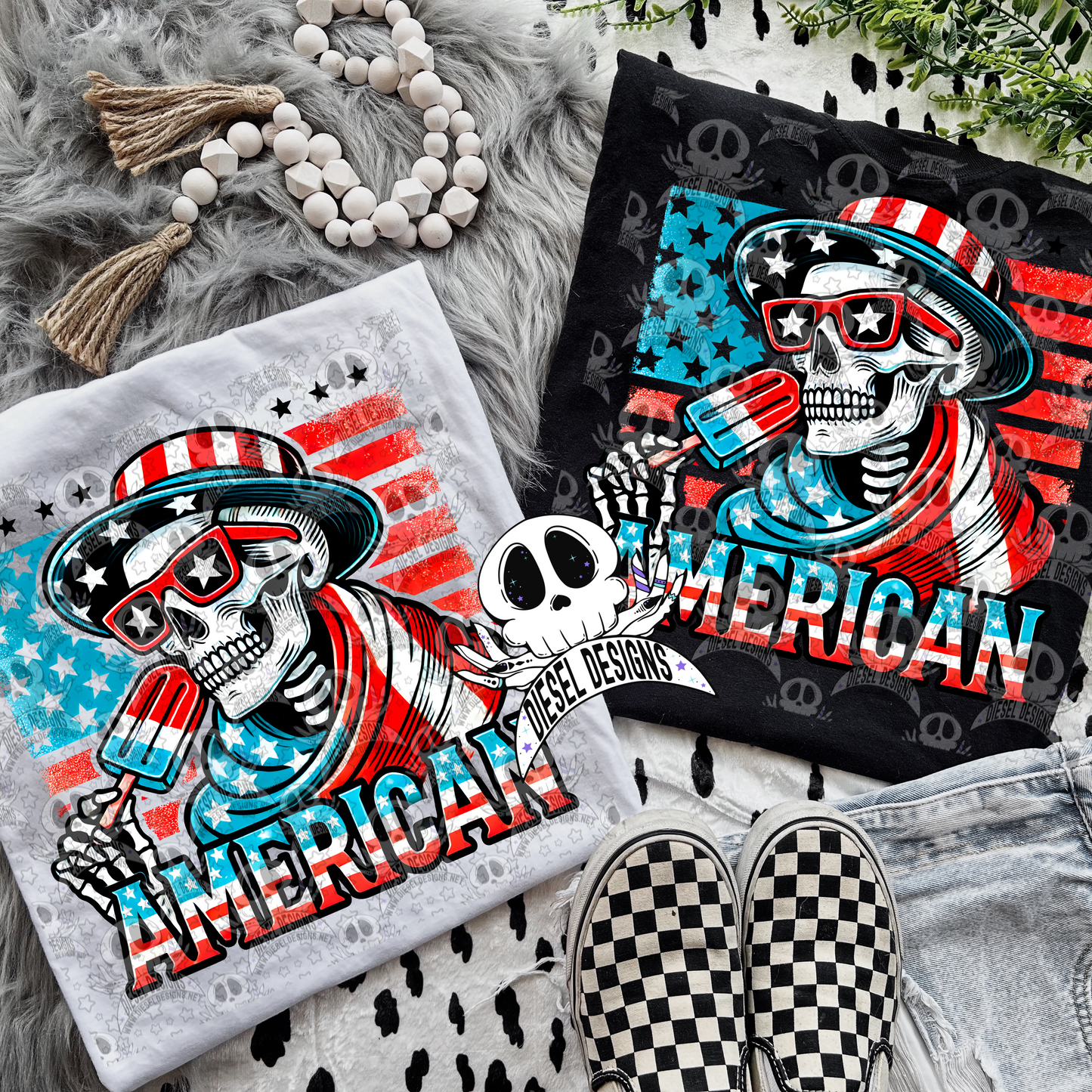 American Skellie With Hat PNG  | 300 DPI | Transparent PNG | Digital File Only