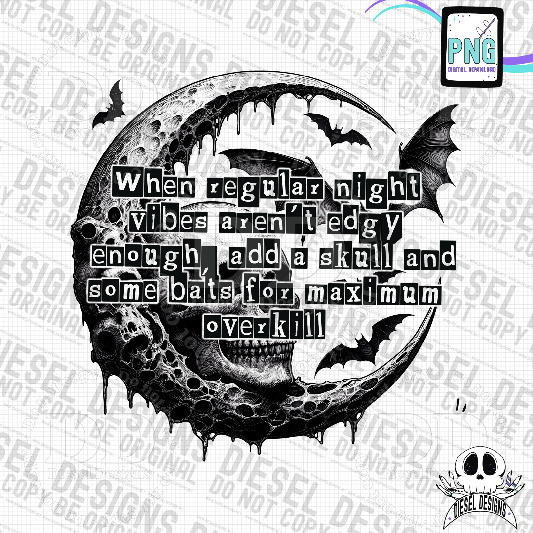 Skulls & Bats PNG  | 300 DPI | Transparent PNG | Digital File Only