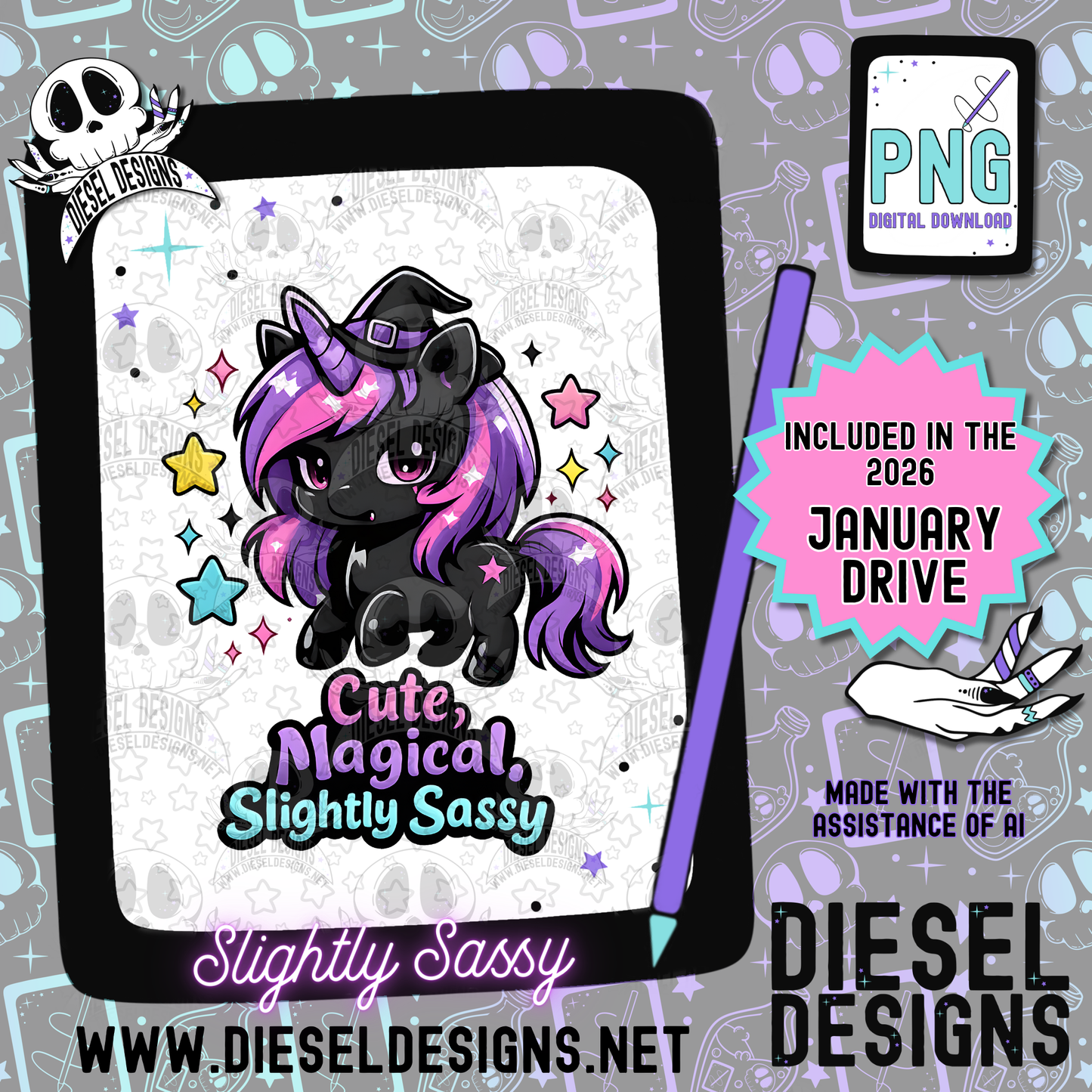 Slightly Sassy PNG  | 300 DPI | Transparent PNG | Digital File Only