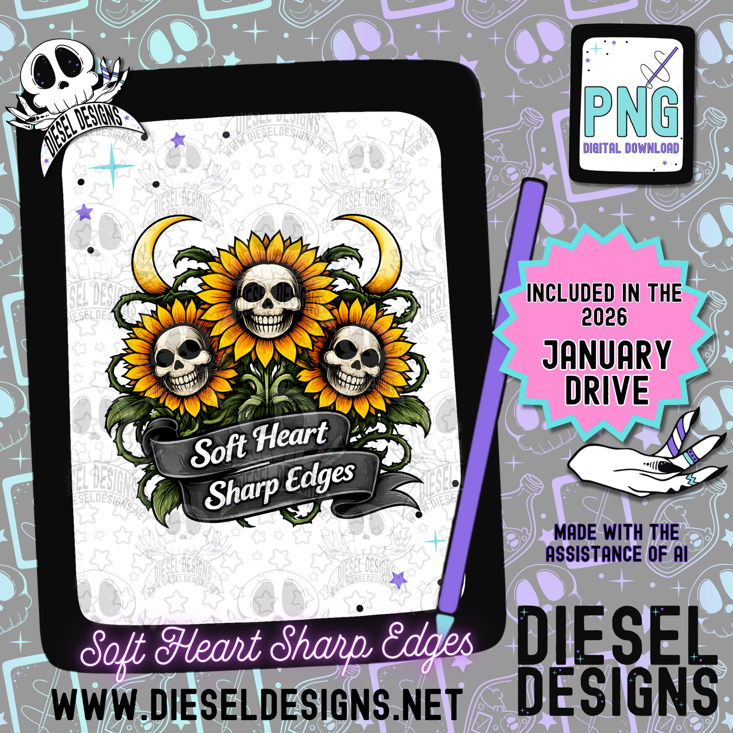 Soft Heart Sharp Edges PNG  | 300 DPI | Transparent PNG | Digital File Only