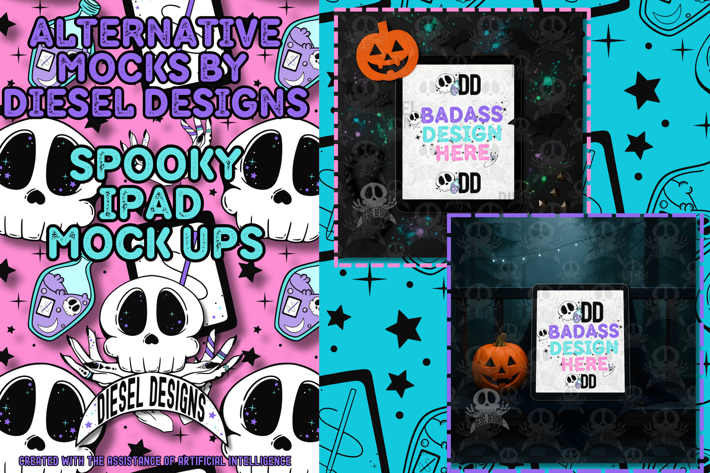 Spooky Blank IPad AI Assisted Mock UPs | PNG |