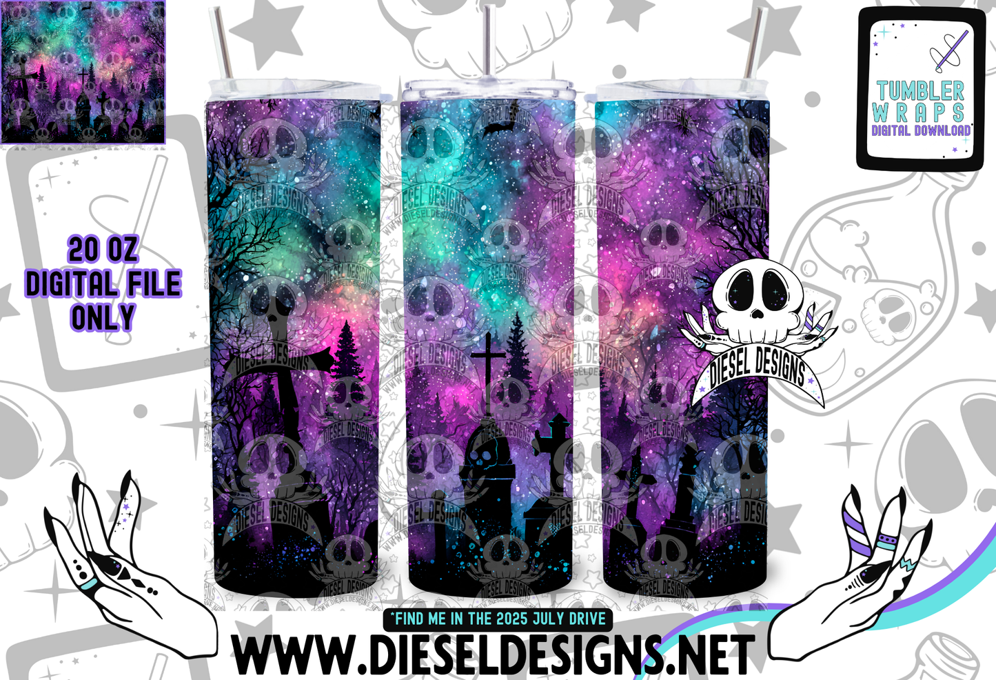 July 2025 Monthly Google Drive | 300 DPI | Transparent PNG | Seamless | Tumbler Wraps | Clipart