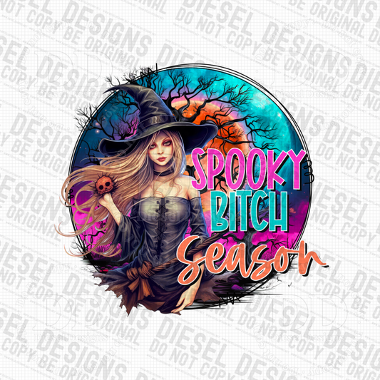 Spooky Bitch Season V. Colorful Text | 300 DPI | Transparent PNG