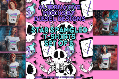 Star Spangled Tshirt Mock Up Bundle | AI Assisted Mock UP | PNG | Bundle