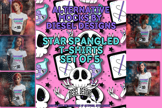Star Spangled Tshirt Mock Up Bundle | AI Assisted Mock UP | PNG | Bundle