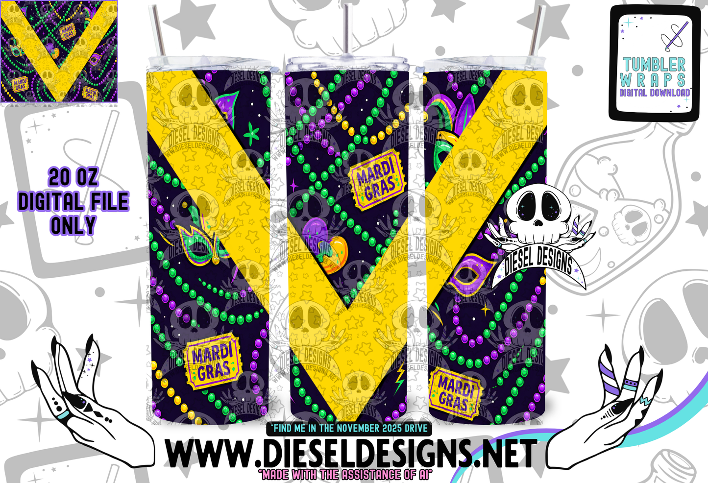 November 2025 Monthly Google Drives | 300 DPI | Transparent PNG | Seamless | Tumbler Wraps | Clipart